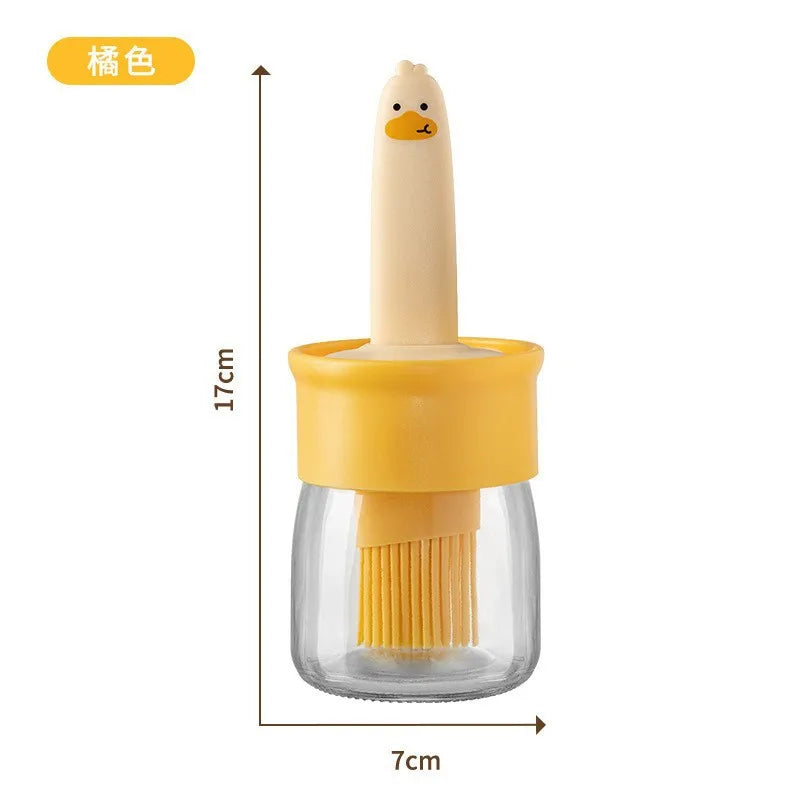 Pinceau à huile en silicone haute température avec bouteille intégrée