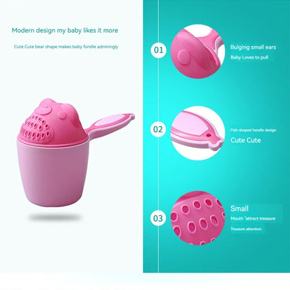 Tasse de bain pour bébé avec un joli dessin animé : un lavage de cheveux doux et amusant