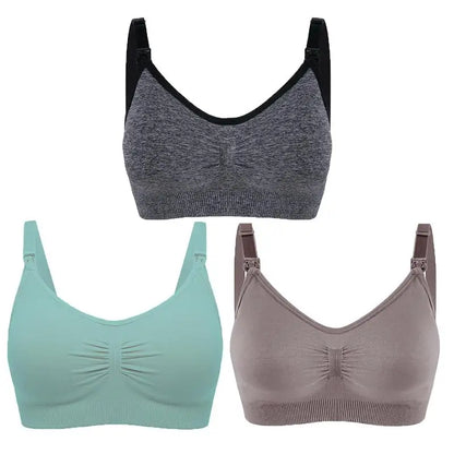Soutiens-gorge d'allaitement et de maternité sans coutures, lot de 3 pièces : confort, maintien et allaitement facile