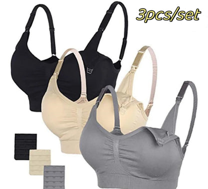Soutiens-gorge d'allaitement et de maternité sans coutures, lot de 3 pièces : confort, maintien et allaitement facile