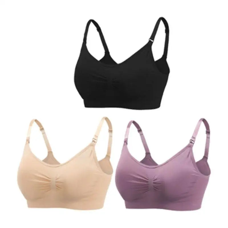Soutiens-gorge d'allaitement et de maternité sans coutures, lot de 3 pièces : confort, maintien et allaitement facile