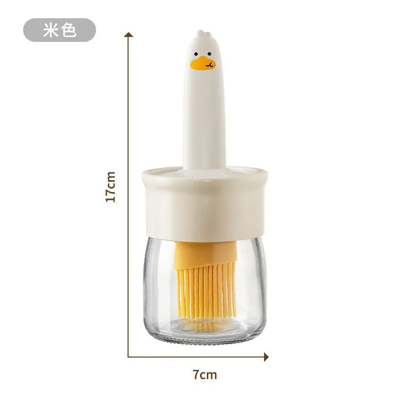 Pinceau à huile en silicone haute température avec bouteille intégrée