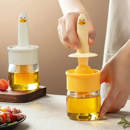 Pinceau à huile en silicone haute température avec bouteille intégrée