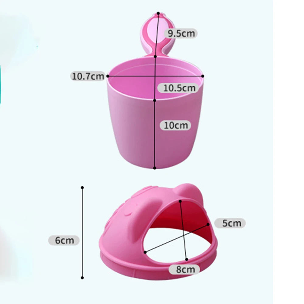 Tasse de bain pour bébé avec un joli dessin animé : un lavage de cheveux doux et amusant