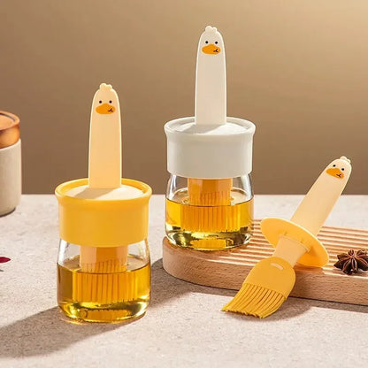 Pinceau à huile en silicone haute température avec bouteille intégrée