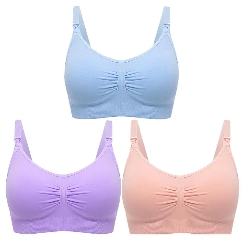 Soutiens-gorge d'allaitement et de maternité sans coutures, lot de 3 pièces : confort, maintien et allaitement facile