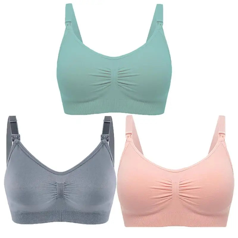 Soutiens-gorge d'allaitement et de maternité sans coutures, lot de 3 pièces : confort, maintien et allaitement facile